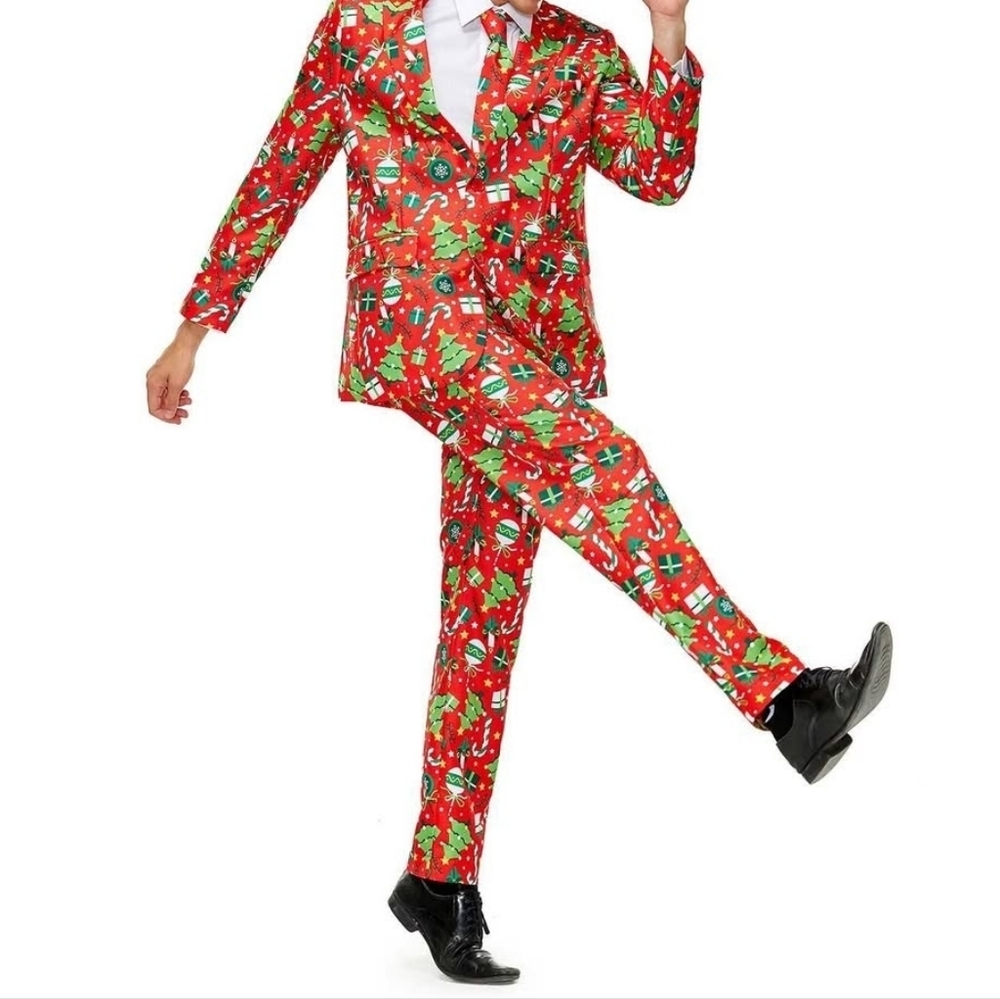 You Look Ugly Today Christmas Xmas Holiday Candy Cane 2 Piece Suit Size Medium
